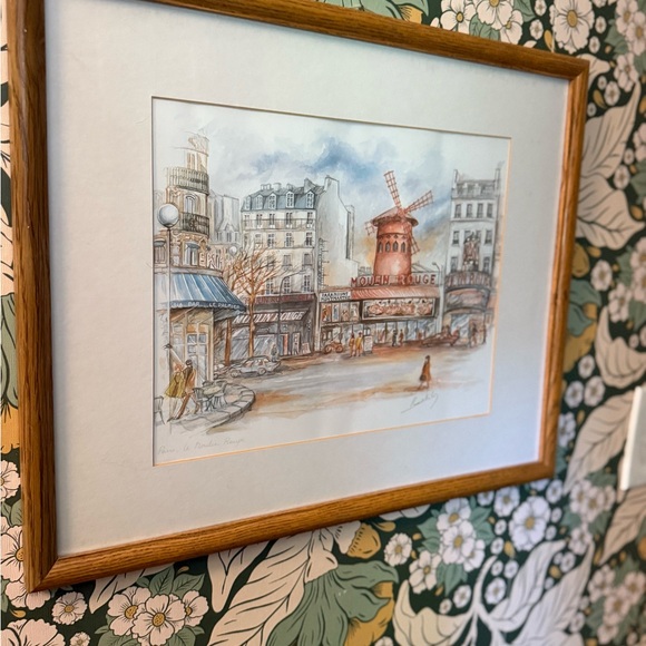 VTG Charming Paris Street Scene Signed Art - Picture 4 of 5